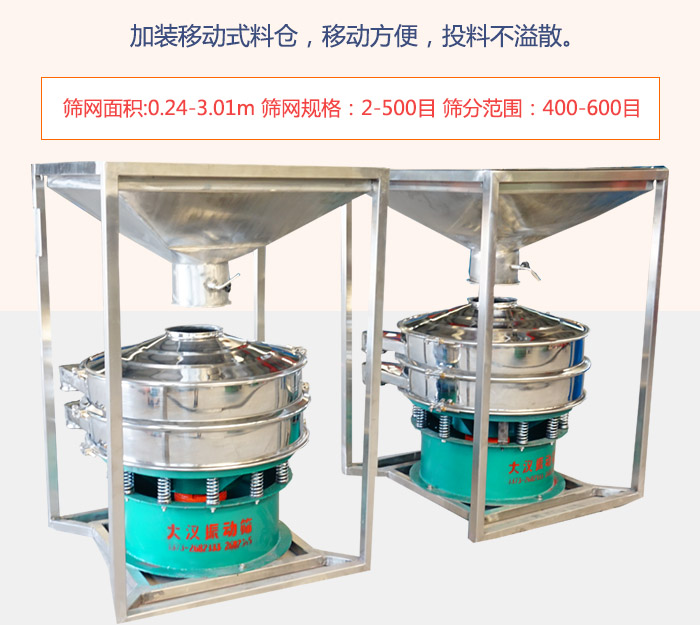 加裝移動式料倉，移動方便，投料不溢散。